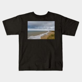 A view over Happisburgh beach from the cliffs Kids T-Shirt